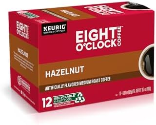 Eight O-Clock Keurig K-cup, Hazelnut Flavored Medium Roast, 12 pods/box