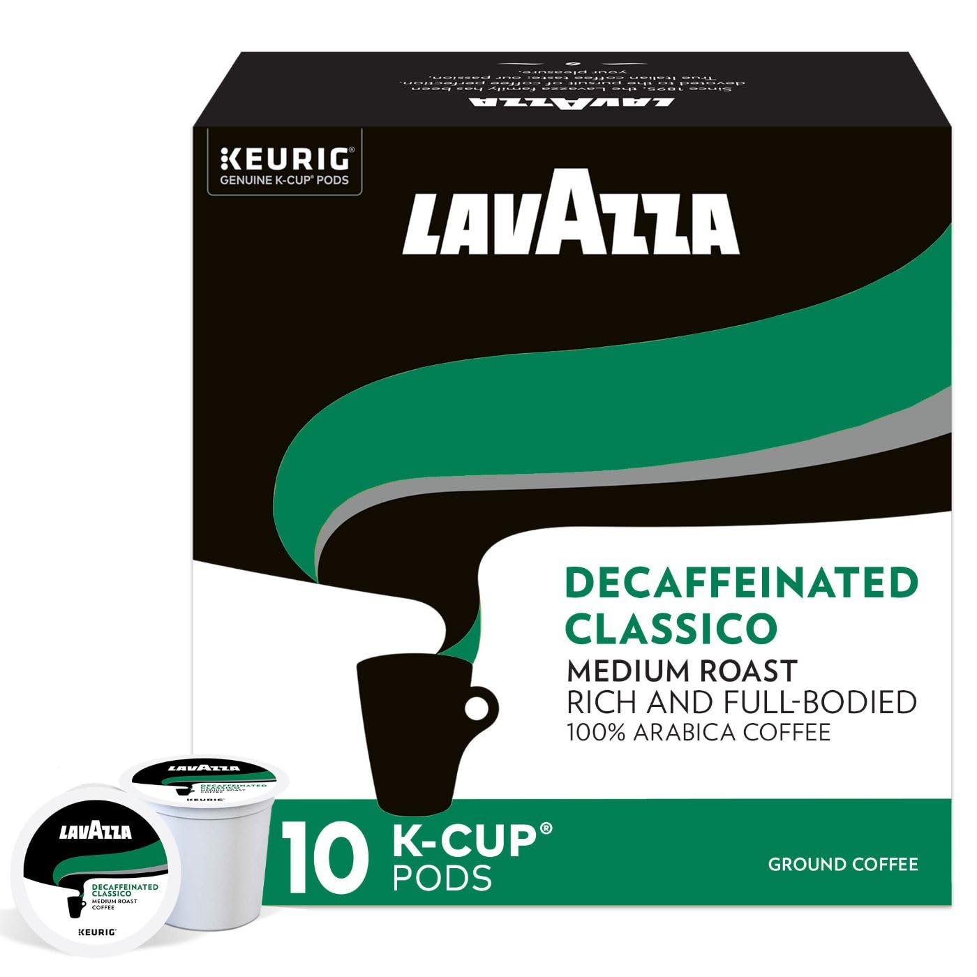 Lavazza Keurig k-cup, Decaf Classico Medium Roast, 10 pods/box