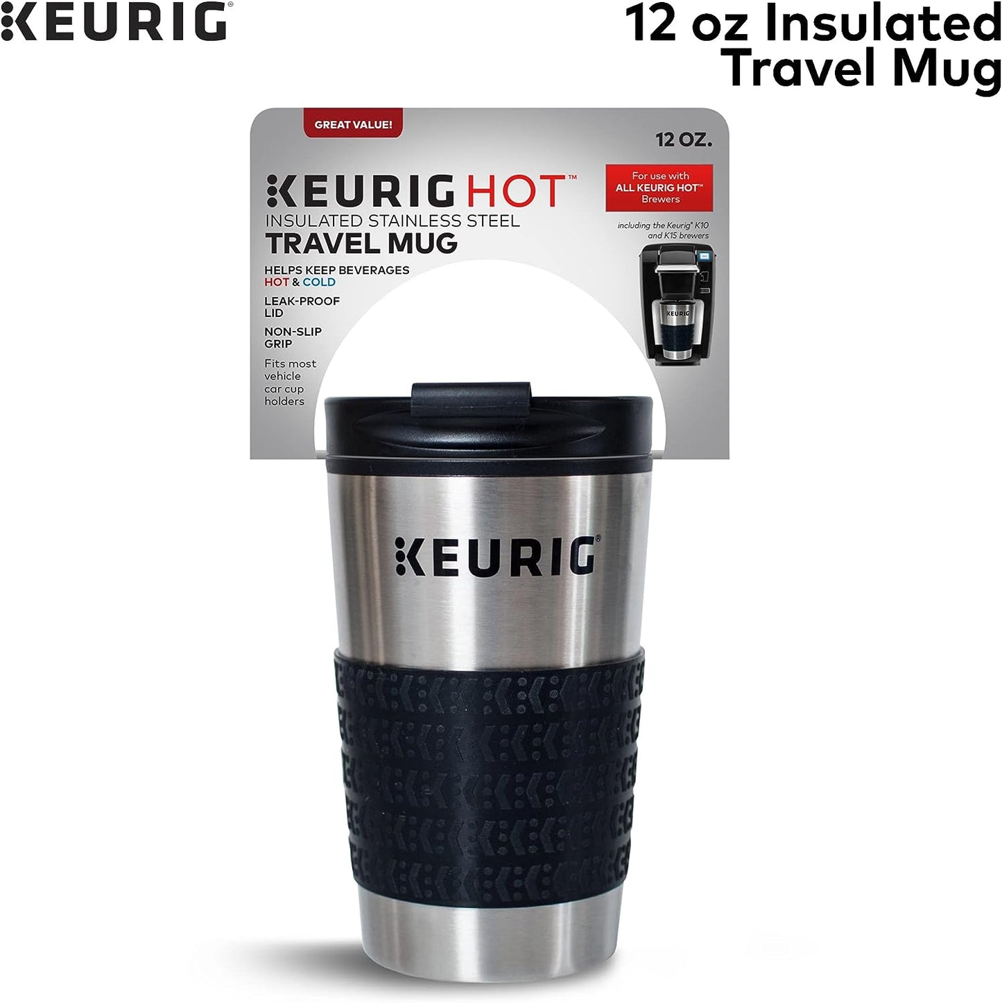 Keurig 12oz Stainless Steel Insulated Travel Mug