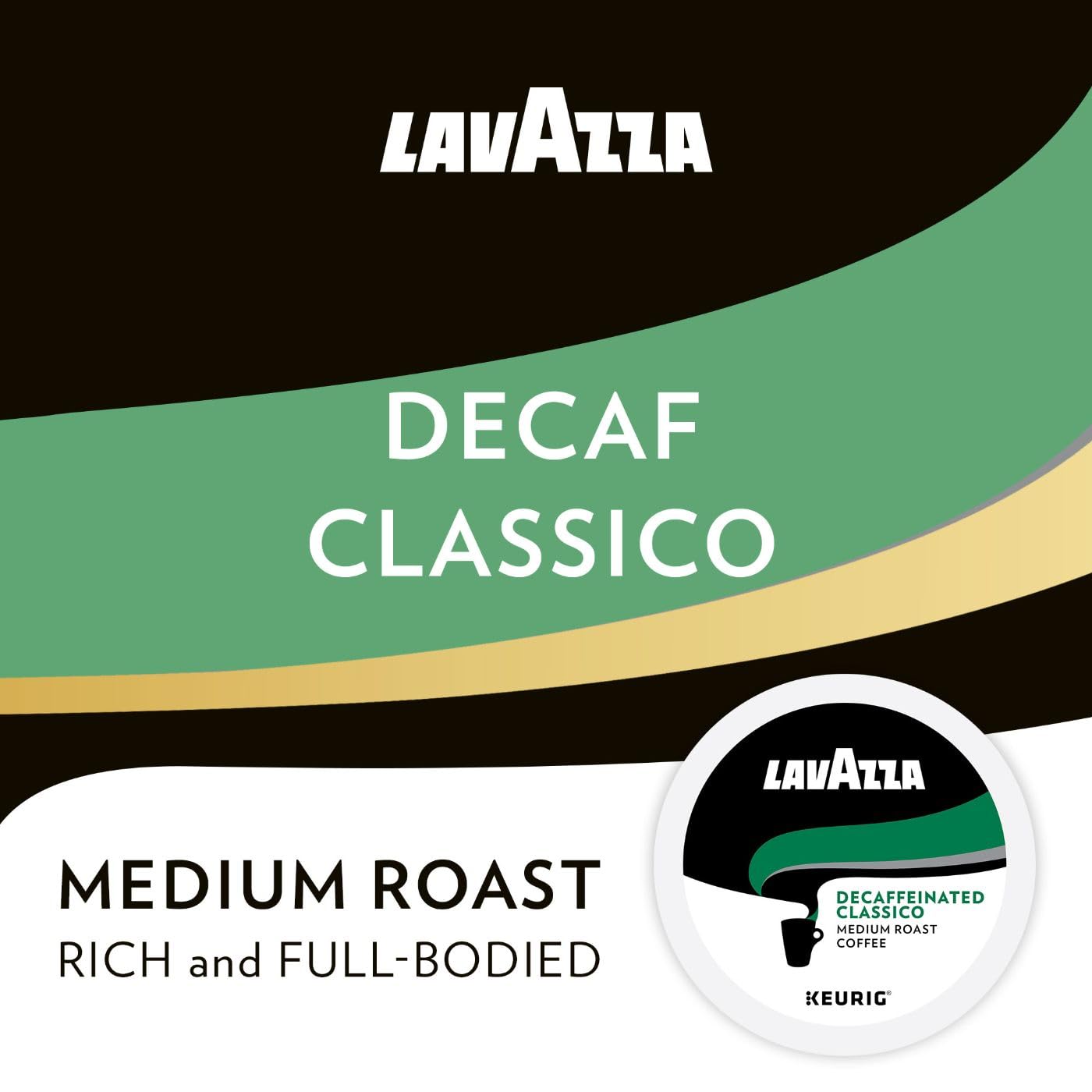 Lavazza Keurig k-cup, Decaf Classico Medium Roast, 10 pods/box