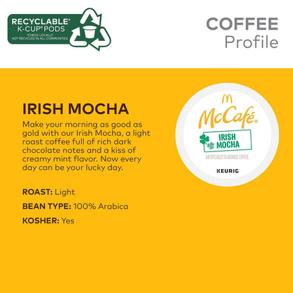 McCafé Keurig k-cup, Irish Mocha Flavored Light Roast, 10 pods/box