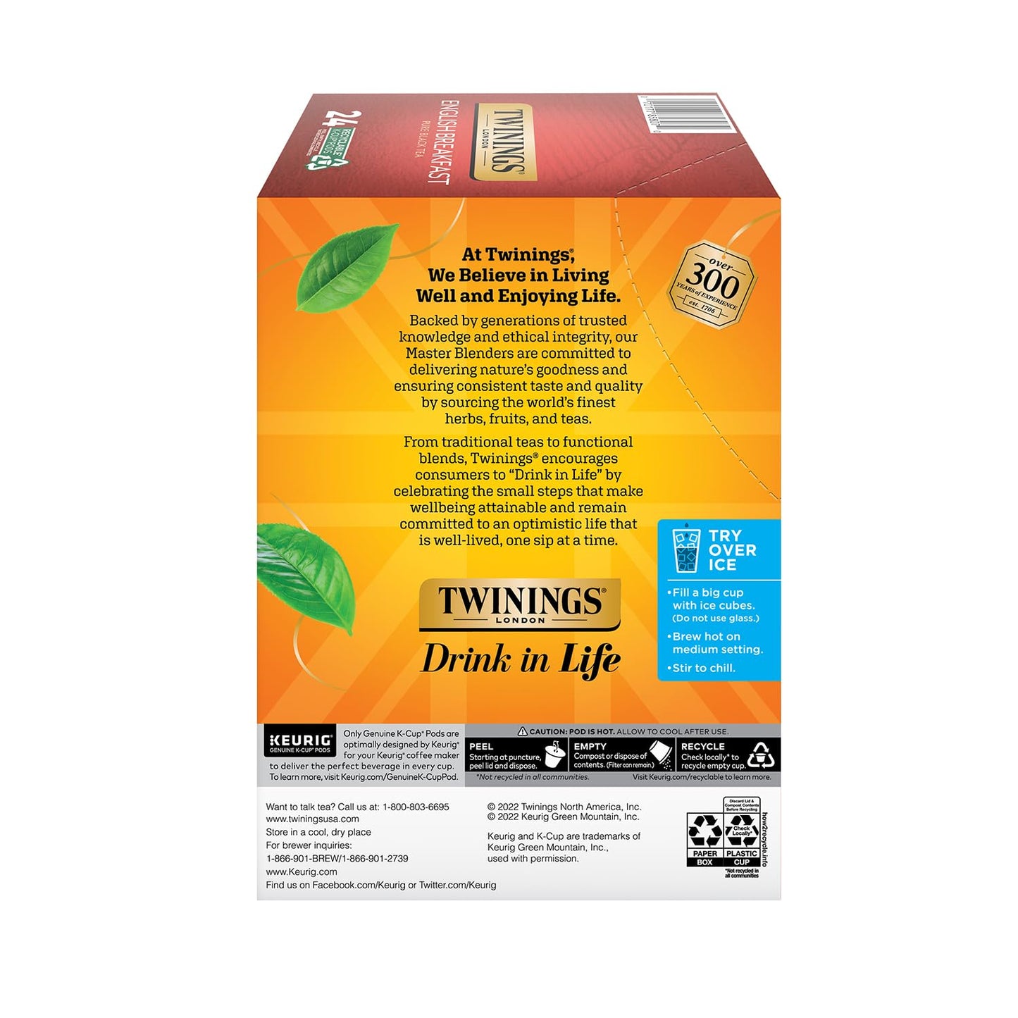 Twinings Keurig K-cup, English Breakfast Black Tea, 24 pods/box