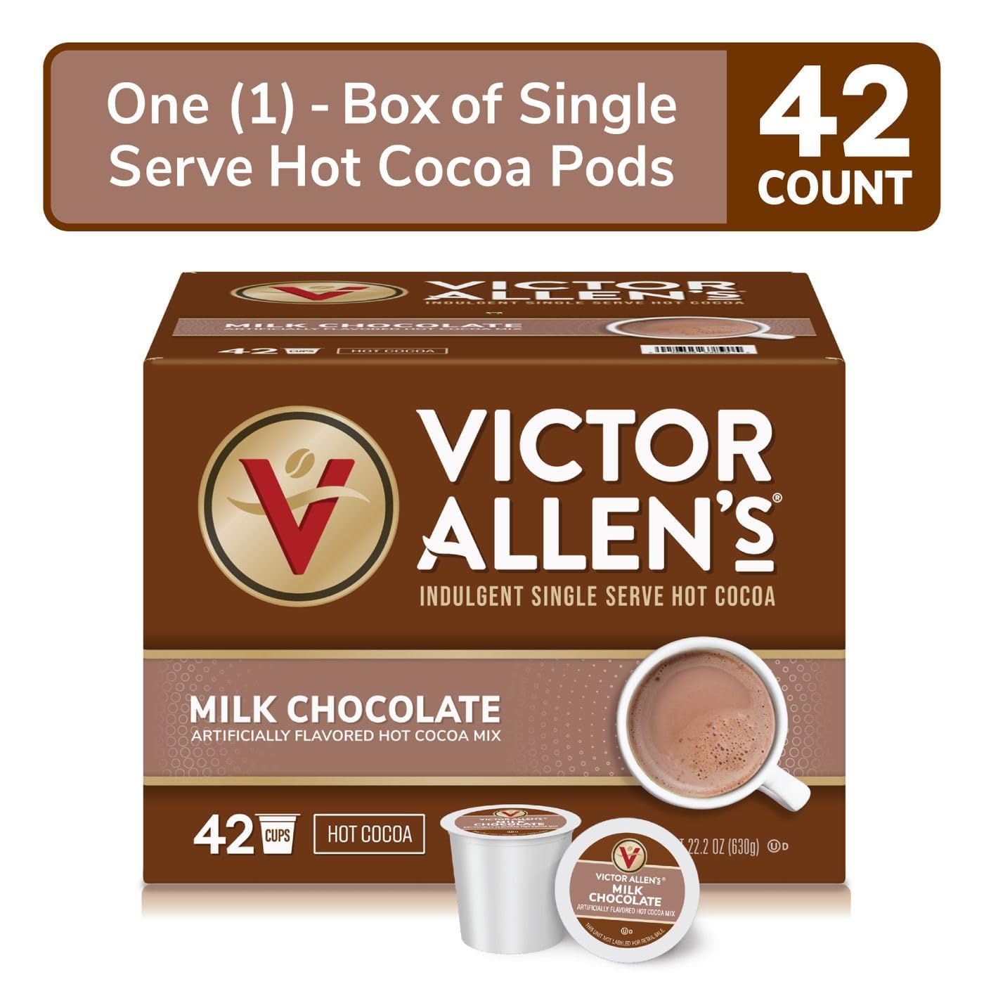 Victor Allen's Keurig k-cup, Milk Chocolate Hot Cocoa, 42 pods/box