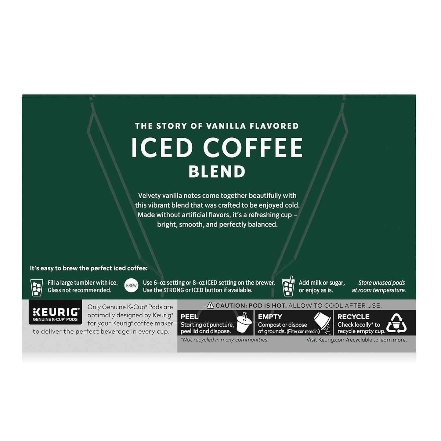 Starbucks Keurig k-cup, Iced Vanilla Flavored Medium Roast, 10 pods/box