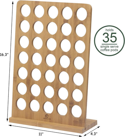 Simesove Bamboo K-cup Display Rack for 35 K-Cup Pods