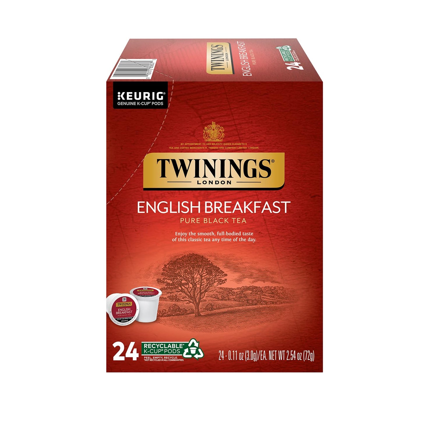 Twinings Keurig K-cup, English Breakfast Black Tea, 24 pods/box