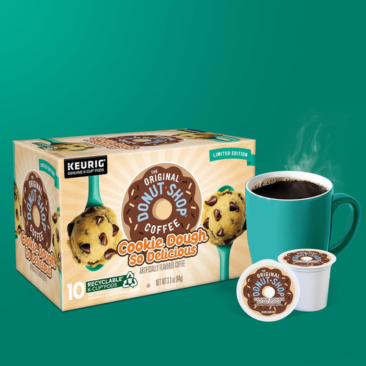 The Original Donut Shop Keurig k-cup, Cookie Dough so Delicious Flavored Light Roast, 10 pods/box