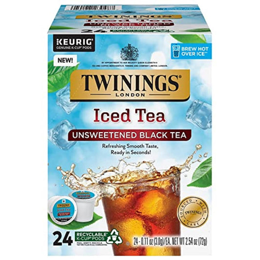 Twinings Keurig K-cup, Unsweetened Iced Tea, 24 pods/box