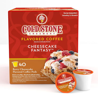 Cold Stone Creamery Keurig K-cup, Cheesecake Fantasy Flavored Iced Coffee, 40 pods/box