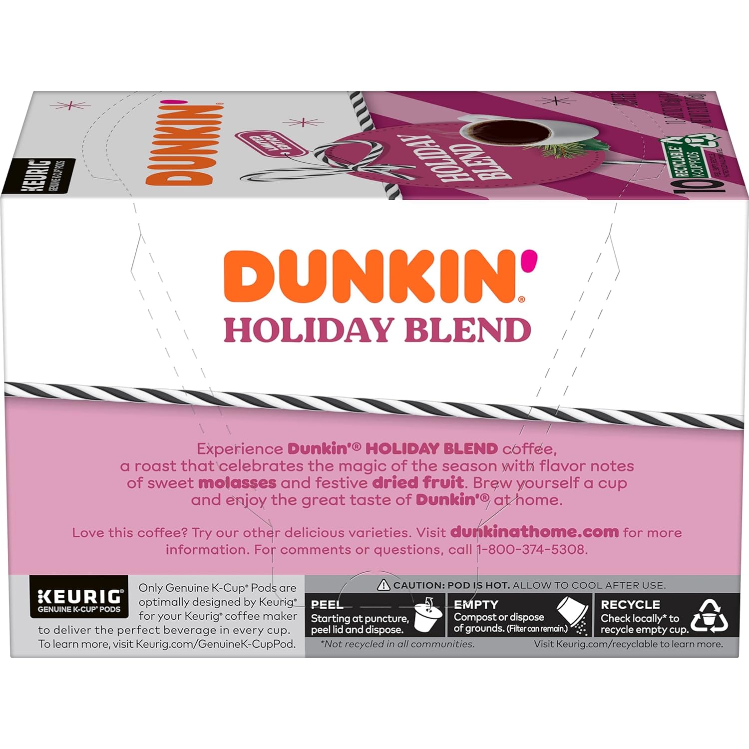 Dunkin' Keurig k-cup, Holiday Blend Dark Roast, 10 pods/box – Kopi Mania PH