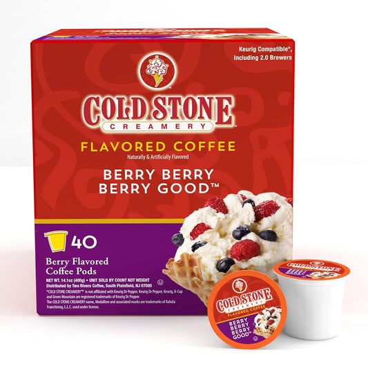 Cold Stone Creamery Keurig K-cup, Berry Berry Berry Flavored Iced Coffee, 40 pods/box