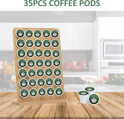 Simesove Bamboo K-cup Display Rack for 35 K-Cup Pods