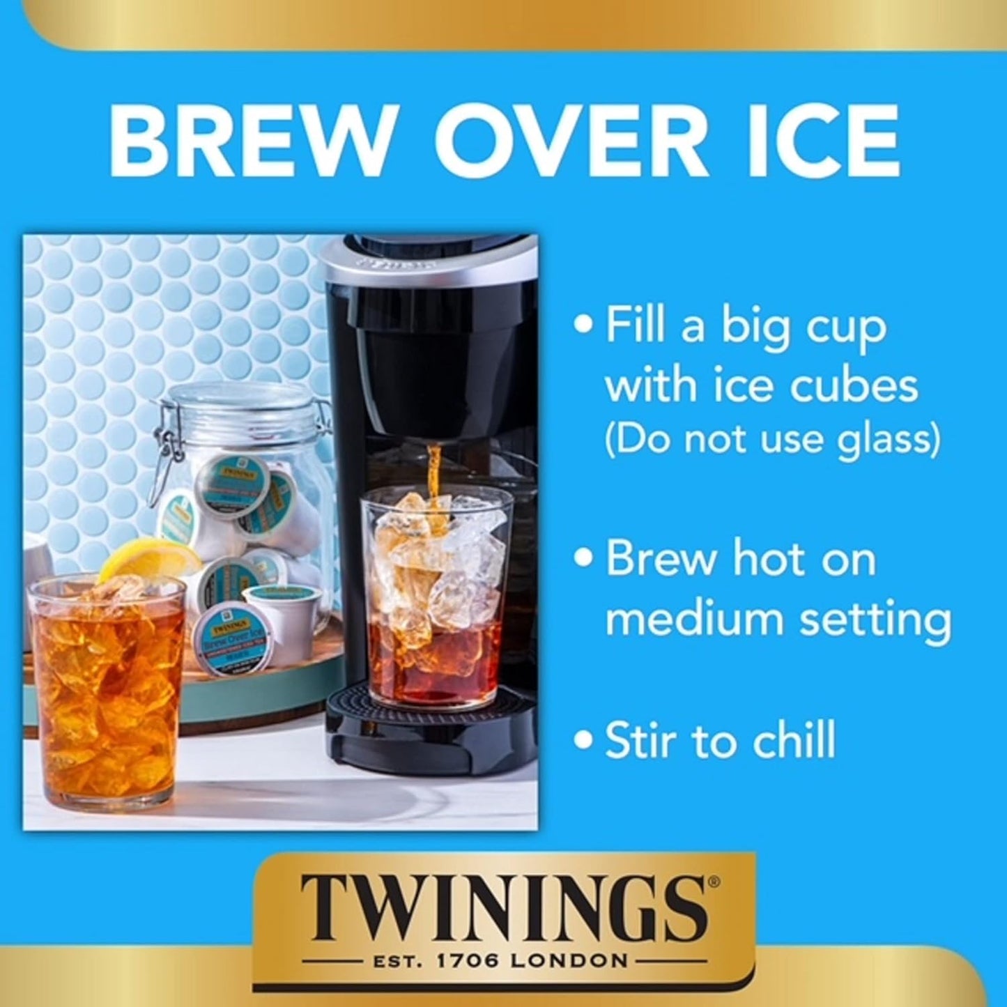 Twinings Keurig K-cup, Unsweetened Iced Tea, 24 pods/box