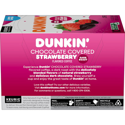 Dunkin' Keurig K-cup, Chocolate Covered Strawberry Flavored Dark Roast, 10 pods/box