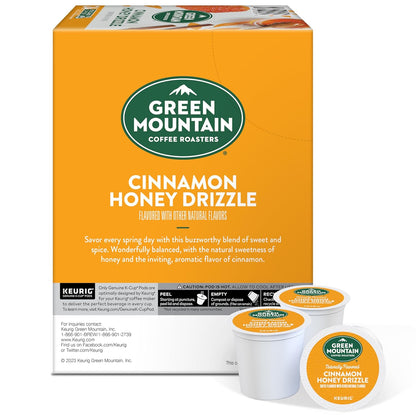 Green Mountain Keurig k-cup, Cinnamon Honey Drizzle Flavored Light Roast, 24 pods/box