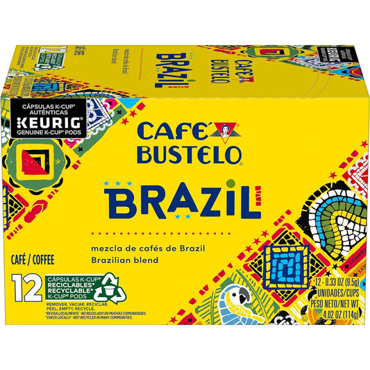 Cafe Bustelo Keurig K-cup, Brazil Dark Roast, 12 pods/box