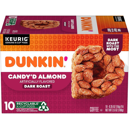 Dunkin' Keurig K-cup, Candy'd Almond Flavored Dark Roast, 10 pods/box