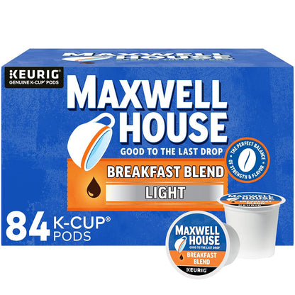 Maxwell House Keurig k-cup, Breakfast Blend Light Roast, 84 pods/box