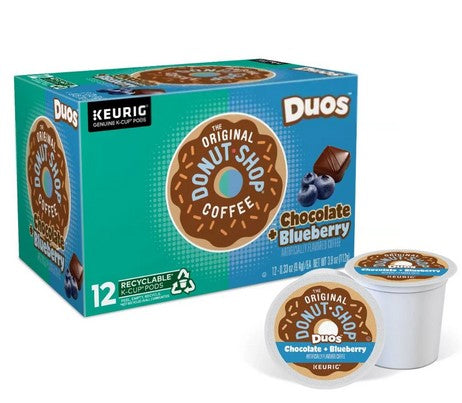 The Original Donut Shop Keurig k-cup, Chocolate + Blueberry Flavored Medium Roast, 12 pods/box