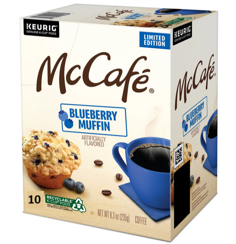 McCafé Keurig k-cup, Blueberry Muffin Flavored Light Roast, 10 pods/box