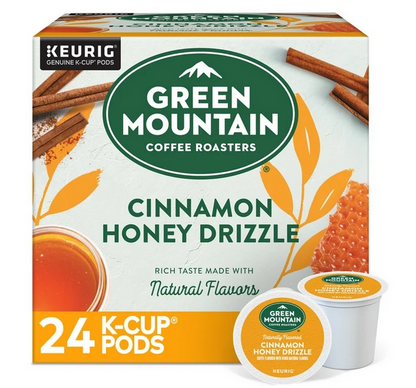 Green Mountain Keurig k-cup, Cinnamon Honey Drizzle Flavored Light Roast, 24 pods/box