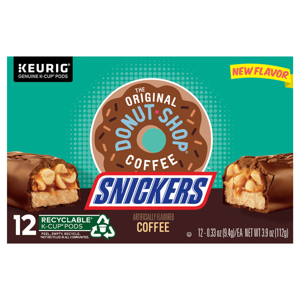 The Original Donut Shop Keurig k-cup, Snickers Flavored Light Roast, 12 pods/box