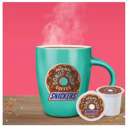 The Original Donut Shop Keurig k-cup, Snickers Flavored Light Roast, 12 pods/box